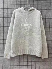 2024年秋季连帽纯色套头长袖时尚气质简约百搭针织衫，女装羊毛衫，百纯羊绒