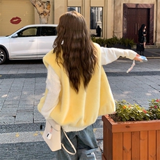 糖果色多巴胺水貂绒仿皮草外套女冬皮毛一体2C353--710#P170K258，女装短外套，2C353