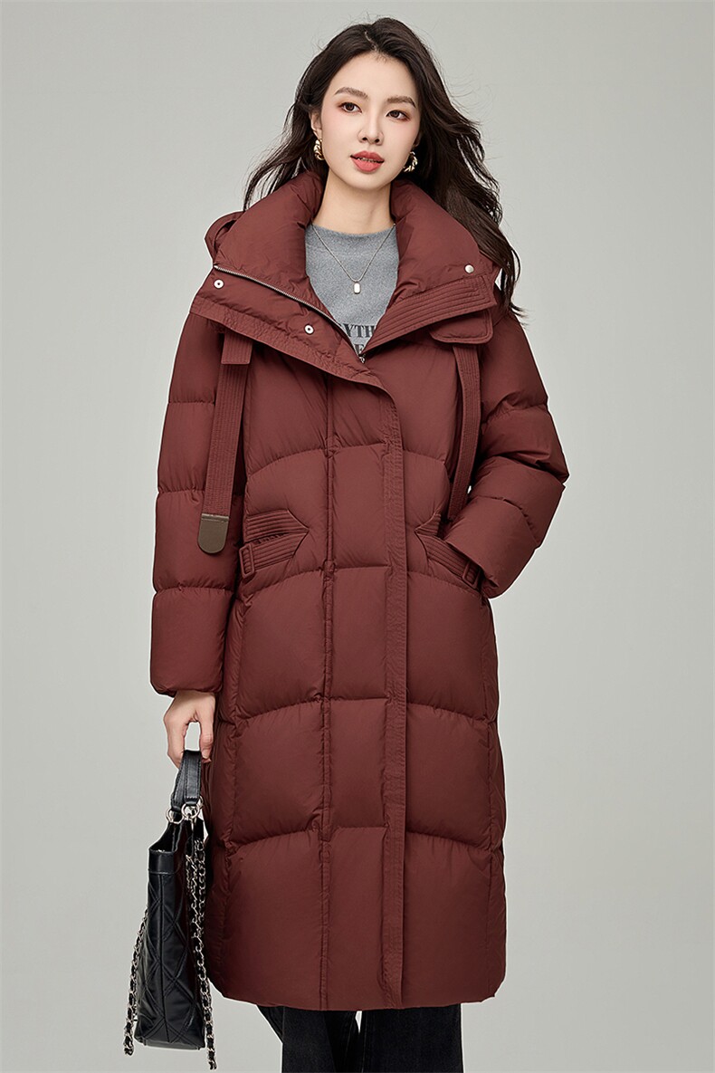 羽绒服女冬季2024新款长款时尚通勤百搭保暖鸭绒舒适外套,女装羽绒服,阿舍尔精品