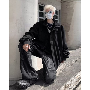麂皮绒外套男春秋季2024新款设计感小众上衣美式JK8530-P65图片