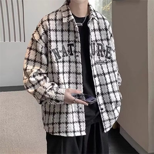 外套男士翻领夹克衫新款春季时尚帅气休闲牛仔褂上衣夹克百搭图片