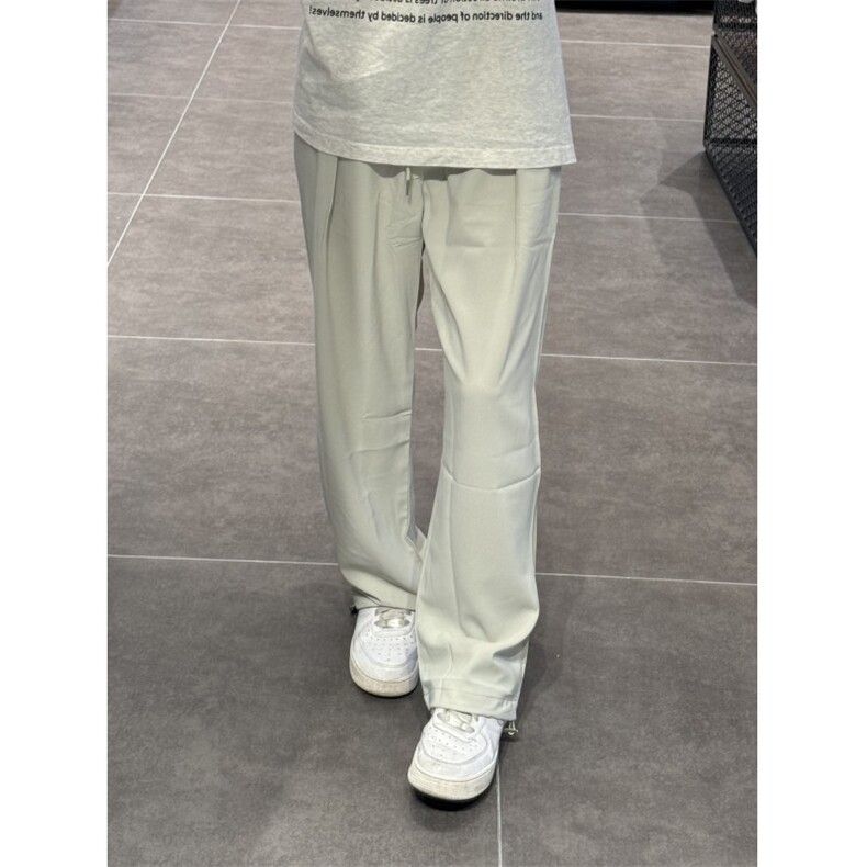 【网图有货】豆绿色冰丝阔腿裤凉感裤子垂坠感KZ539LL-特P40,男装休闲裤,星座1007（原301D）