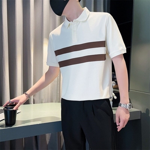 2025夏季新款社会小伙拼色polo衫男短袖T恤TX07P58控78图片