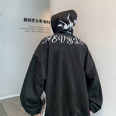 EQ305这是一件很潮的美式麂皮绒连帽套头卫衣男秋季宽松外套P58，男装卫衣，电商C306-1