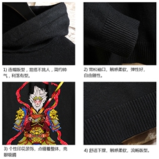 LM68203-P58加绒款-P68连帽毛衣男大码带帽针织衫男毛线衣砖墙，男装针织衫/毛衣，电商A040A