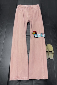 B221 美式ins高街直筒洗褪布腊肠狗休闲牛仔裤 LK26644-特P48控88图片