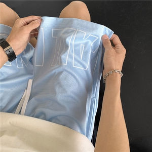 2025夏季美式字母印花开衩四分篮球裤 M~5XL XZ604-DK302-P25控39图片