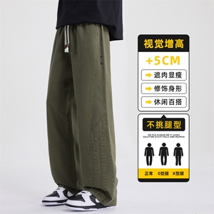 男士裤子2026新款潮流宽松直筒休闲长裤高街纯棉工装裤Z2564-P50图片