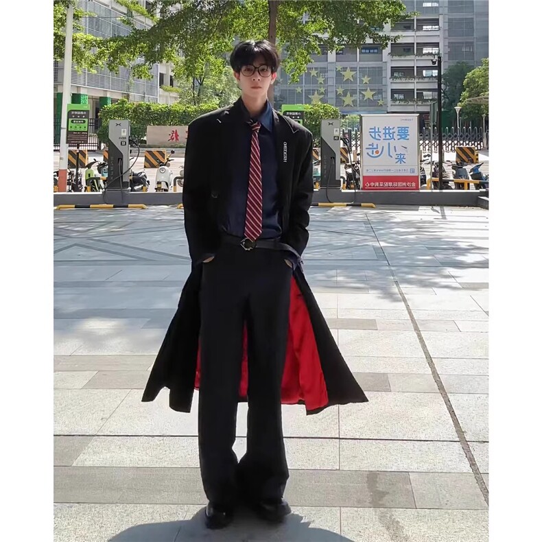 【现货】长款秋冬韩版毛呢大衣宽松高级感外套DY05018P125，男装毛呢大衣，星座1004（原星座815-3）