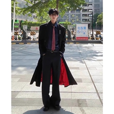 【现货】长款秋冬韩版毛呢大衣宽松高级感外套DY05018P125，男装毛呢大衣，星座1004（原星座815-3）