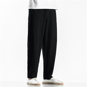 中国风男装亚麻休闲裤复古大码宽松哈伦裤子潮QT6008-1/K031/75图片