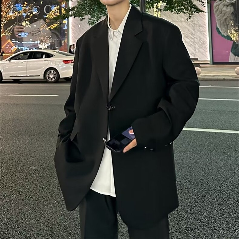秋季青春流行男夹克文艺潮金属纽扣西服夹克外套W130P75,男装夹克,星座1116-2