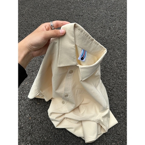 棉纯棉衬衫成衣水洗休闲衬衫男女宽松纯色衬衣 GC27-P35图片
