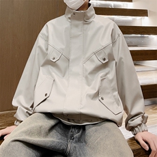 青年秋季皮夹克男宽松立领皮衣潮外套薄款A266-PY008-P75控138，男装夹克，电商A266