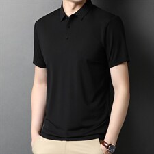 男士夏季纯色棉短袖T恤简约休闲纽扣体恤POLO衫翻领半袖上衣P67，男装T恤，钱塘6003A(原)4033A