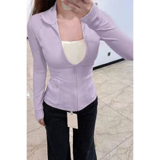 H0845-P35冰丝凉感修身防晒开衫外套薄款运动瑜伽服收腰休闲上衣，女装T恤，星座617A-2