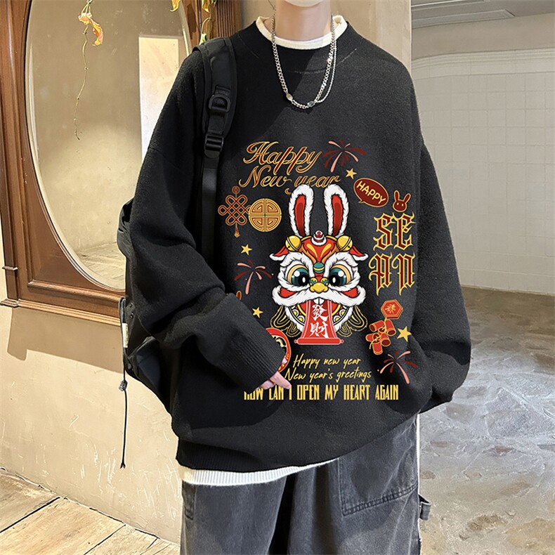 控78假两件毛衣男大码加绒针织衫男毛线衣M80299-P55加绒P70,男装针织衫/毛衣,电商A040