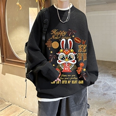 控78假两件毛衣男大码加绒针织衫男毛线衣M80299-P55加绒P70，男装针织衫/毛衣，电商A040