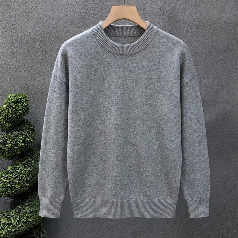 重磅秋冬男女纯色打底针织衫圆领套头半高领毛衣美式复古休闲上衣，男装T恤，电商A486