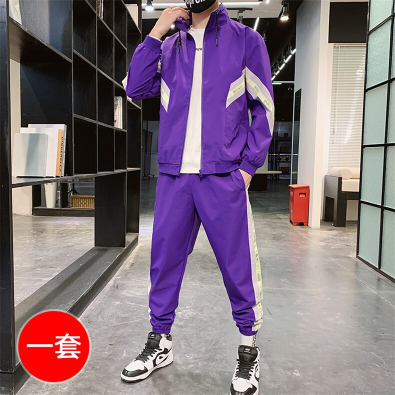 春季夹克套装工装翻领夹克男男青少年两件套CYTZ18,男装休闲套装,电商A128