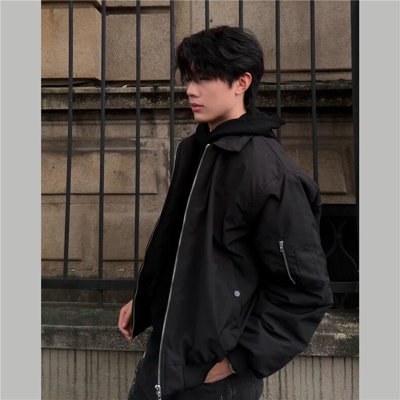 JK711-尺码M-3XL-P45现货!美式飞行员夹克工装外套高短款棒球服,男装夹克,星座1811B
