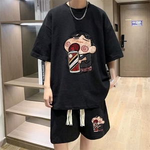 微醺小新2025新款短袖纯棉t恤青年男女潮牌ins休闲宽松内搭上衣夏图片