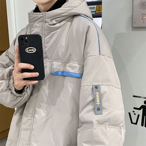 港风ins羽绒服男女同款带帽字母印花白鸭绒 Y5813-P190【特价】图片