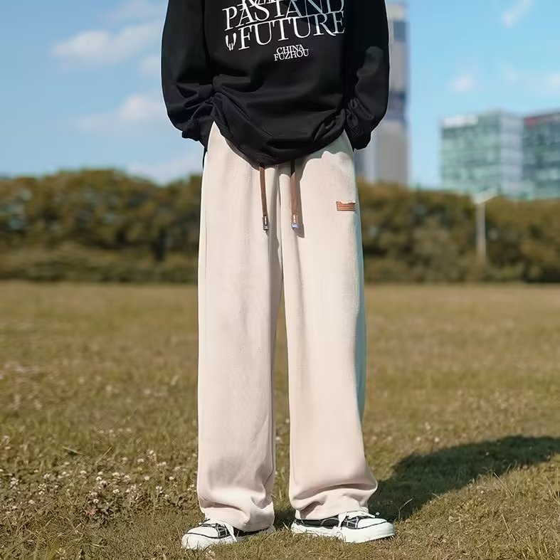 日系复古休闲裤男宽松垂感直筒运动长裤抽绳束脚阔腿裤K736-P28,男装休闲裤,星座1109-3