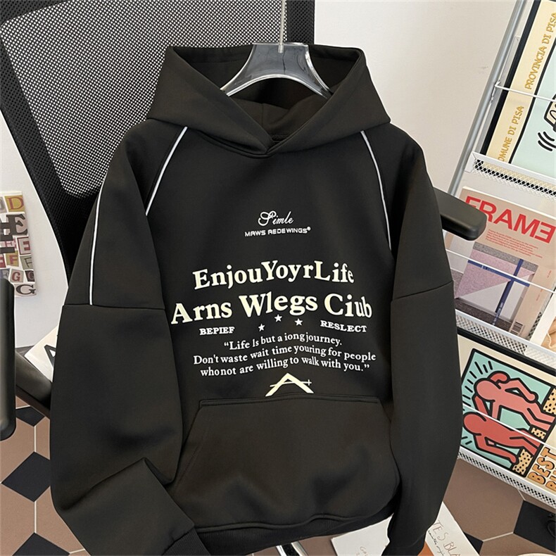 卫衣男连帽春秋季ins港风宽松潮牌字母印花百搭外套WY0219-P53,女装短外套,星座308B-2