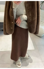 2025年秋季时尚百搭通勤简约休闲半身裙，女装半身裙，锦瑟羊绒