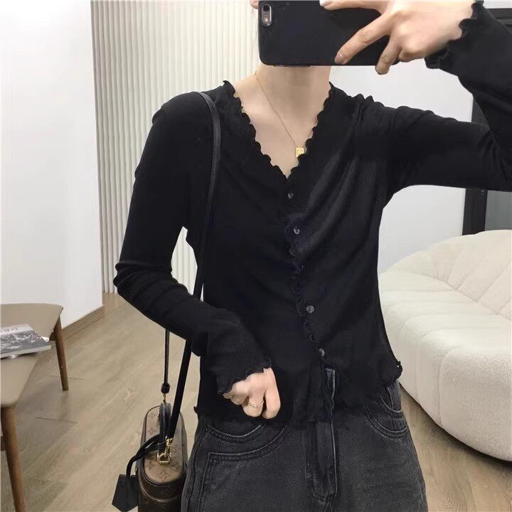 夏季新款简约舒适女士夏天防晒开衫长袖,女装T恤,挚尚羊绒