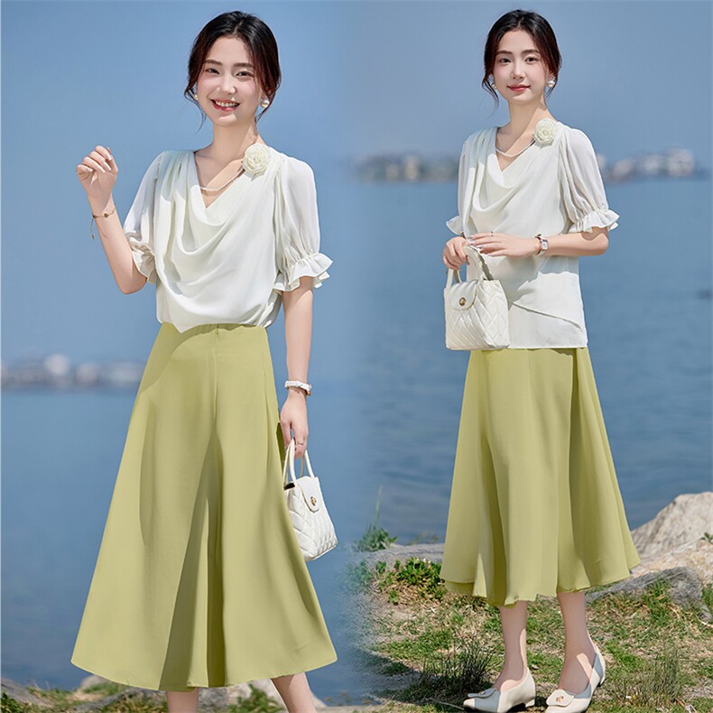 2025夏季新款女装年时尚休闲垃圾桶套裙套头气质减龄潮流百搭，女装套装/套裙，火爆靓佳人