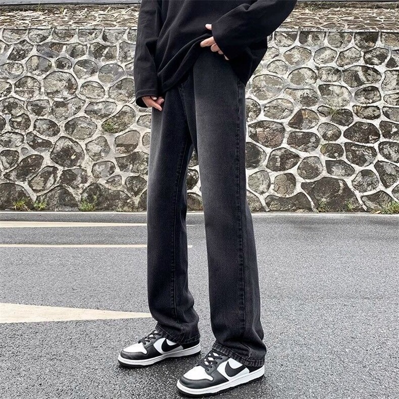 1506-1/K20421原版直筒/P43裤子男款黑灰色牛仔裤修身显瘦直筒裤,男装牛仔裤,星座1506-1