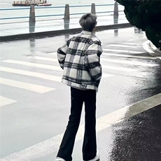 美式vibe裤子高街黑色高个子牛仔裤男春秋窄版修身显瘦微喇直筒裤，男装夹克，星座506A