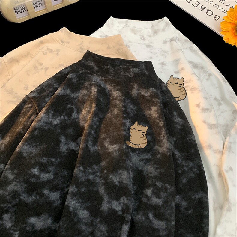 260克重磅扎染德绒半高领打底衫【有货】C403A-DR25438ZR-P25,男装T恤,电商C403A