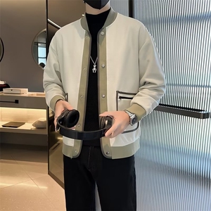 男士春秋装新款韩版修身立领时尚短款夹克男装上衣服 JK005-P60图片