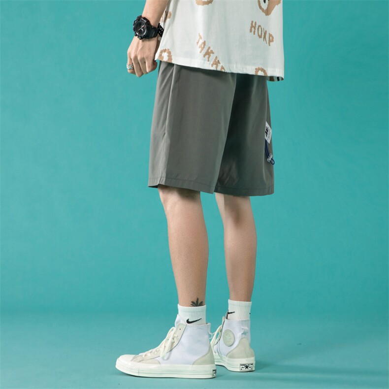 ！2023夏季潮流袖标男士短裤百搭五分裤四分裤中裤DK01P30,男装休闲裤,电商B220