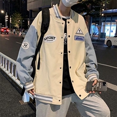 棒球服男士外套春季ins港风潮流宽松美式潮牌情侣款夹克JK42-P48，男装夹克，星座1008-2