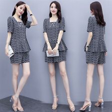 2021夏装新款时尚百搭刺绣短裤套装套裤，女装套装/套裙，尚洛菲