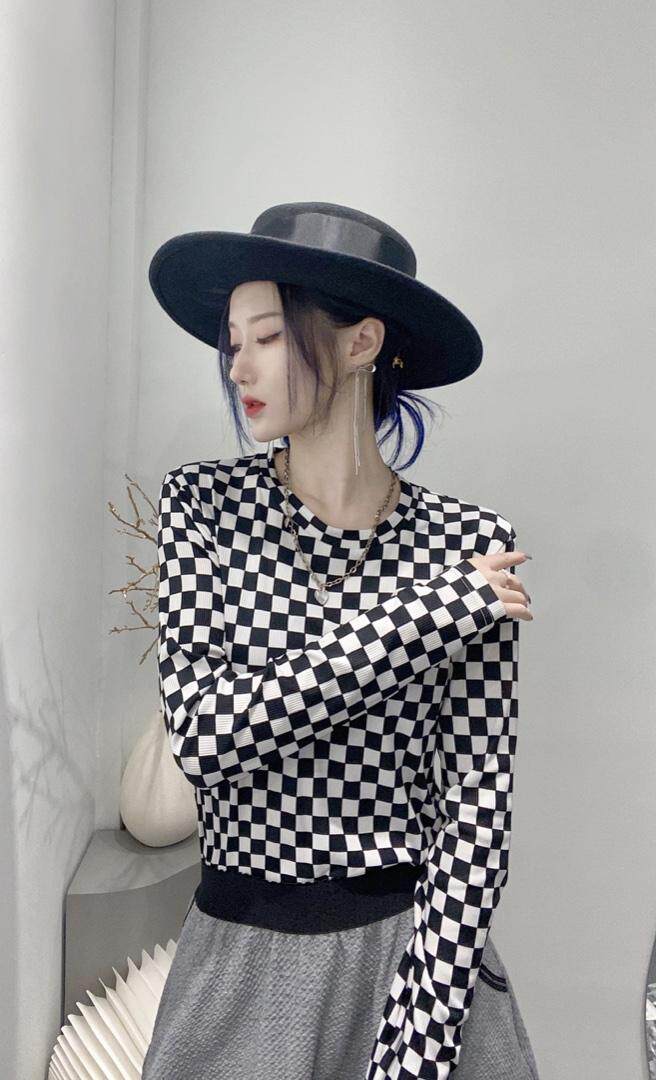 现货，棋盘格打底衫，其它，坚持到底