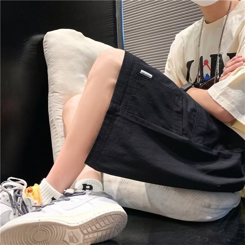 23夏季工装短裤男ins潮流简约裤子高街宽松阔腿五分裤DK731-P29,男装休闲裤,星座1109-3