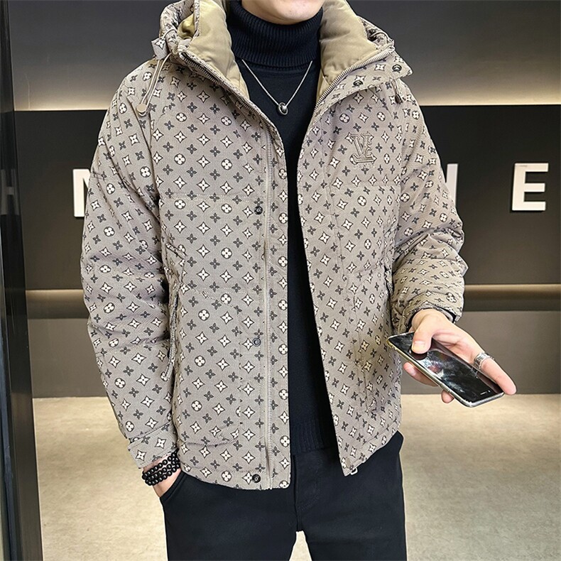 新款暗花皮羽绒服男休闲花纹外套-控劵后288 A329-YR9866-P205图片