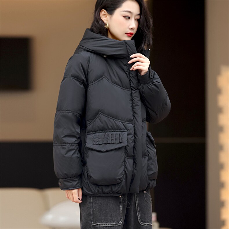 2024冬装新款时尚百搭潮流气质中长款休闲减龄羽绒服外套女图片