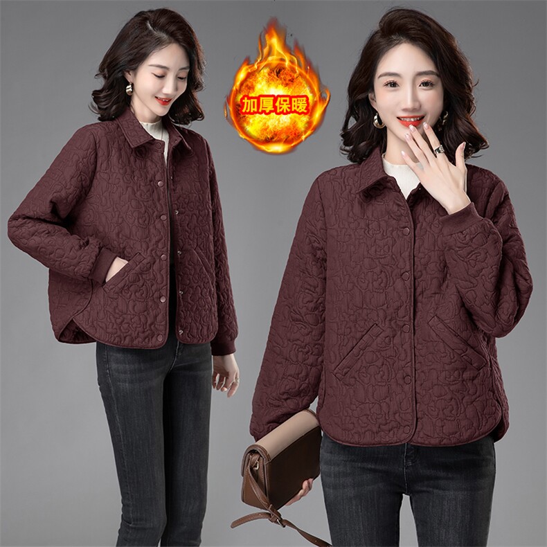 时尚提花棉服女冬季新款加厚保暖外套，女装棉衣/棉服，曼沙奕珂