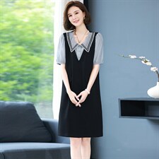 2022夏季新款时尚气质POLO领收腰显瘦休闲舒适连衣裙，女装连衣裙，丽影随形