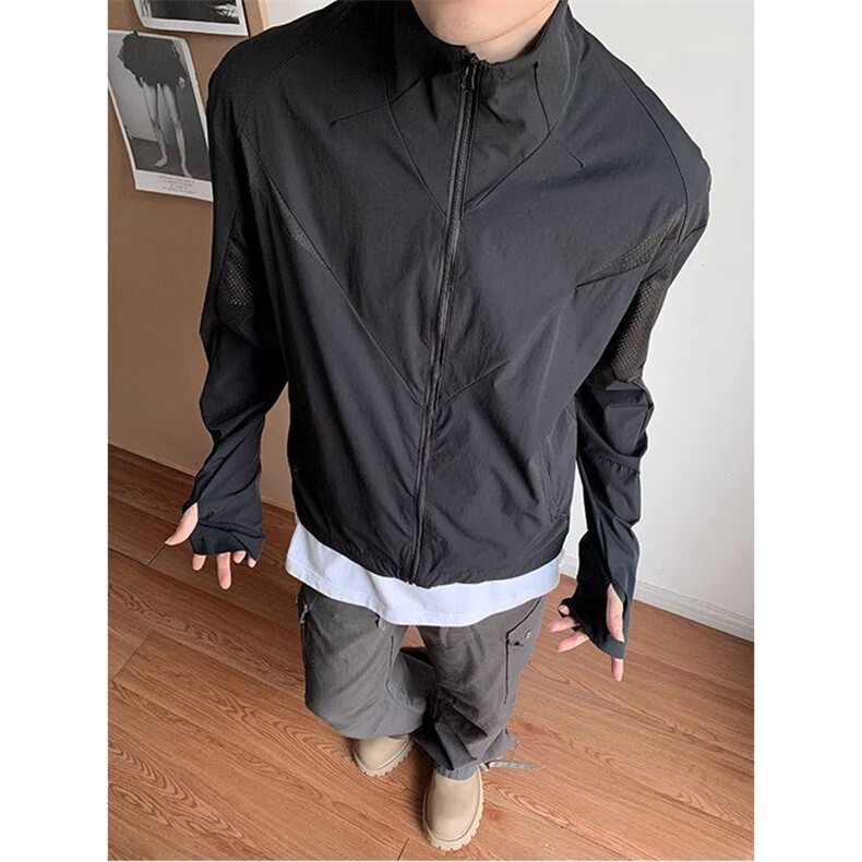 春夏款高品质冰感速干防晒服休闲户外运动外套透气弹力机能风夹克,男装防晒衣,电商A486