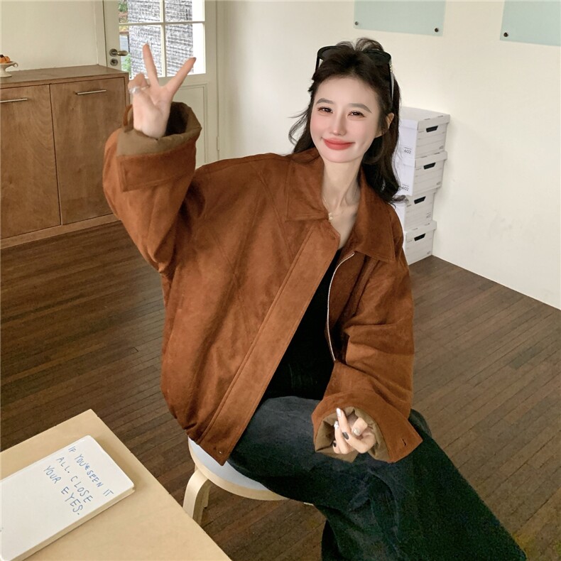 现货新款麂皮绒外套26164P150K238,女装短外套,2D035