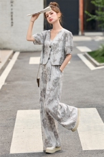 2025年夏季老钱风暗花套裤，女装套装/套裙，拾衣