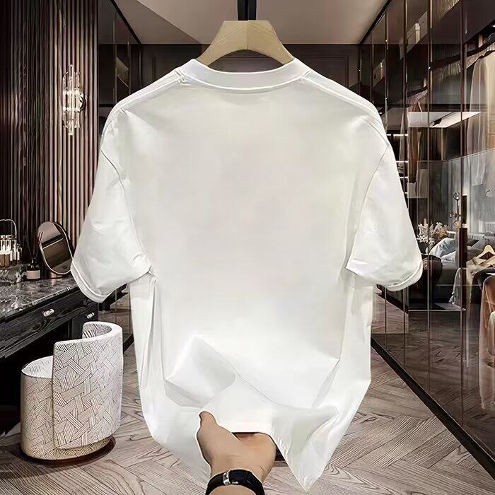 2025新款欧货时尚精品T恤高奢立体花卉刺绣短袖体恤百搭时髦上衣,男装T恤,电商B212（原钱塘6029）
