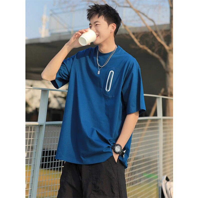 CP1190-P36美式短袖T恤男士夏季2025新款宽松宽松半袖情侣体恤,男装T恤,电商B323A
